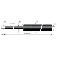 Kolvi diameeter 14mm, Otsad M10