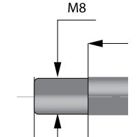 Roostevabad Gaasivedru Kinnitustarvikud M8 otsale